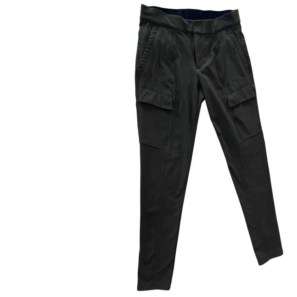 Athleta Cargo Pants Women Size 2 Gray Nylon Spandex Zip Pockets Activewear - Picture 11 of 11